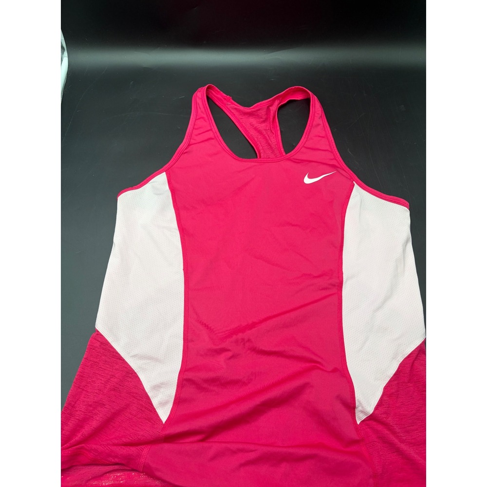 Nike Womens Pro Training Tank Top Pink White Mesh Racerback XL